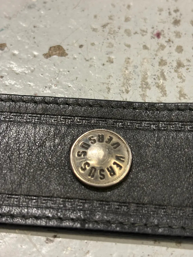 2000s Versace Black Studded Leather Belt qicUBHj 4