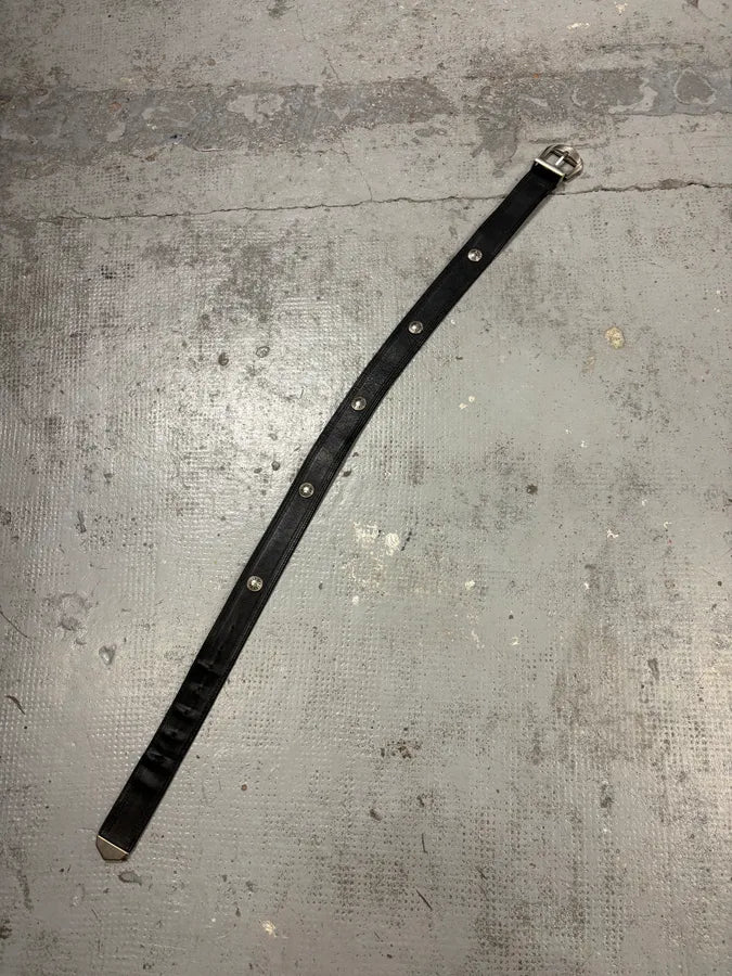 2000s Versace Black Studded Leather Belt qicUBHj 6
