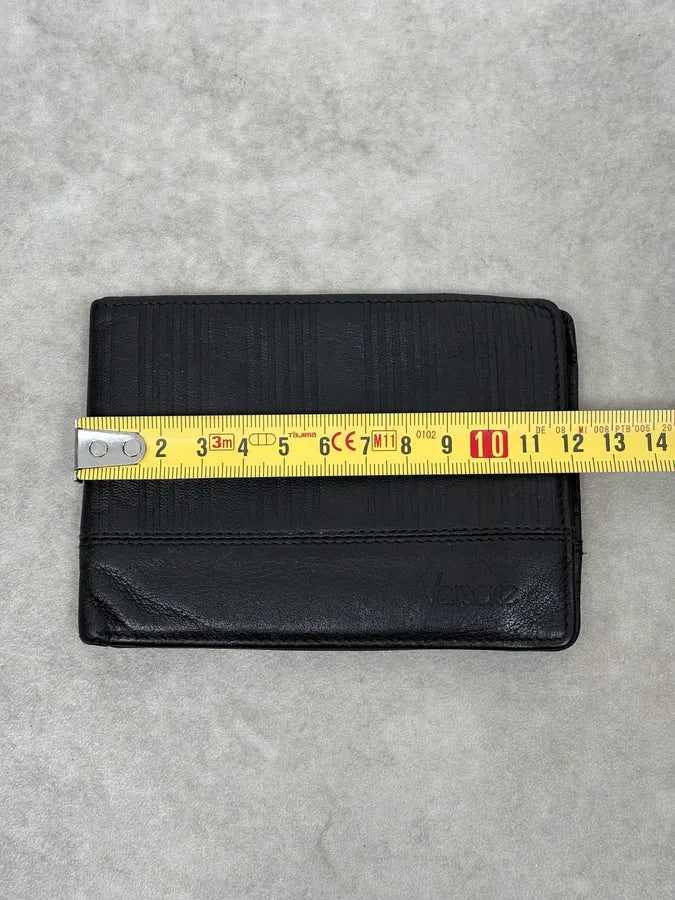 2000s Versace Black Textured Leather Wallet UCbNwgW 7