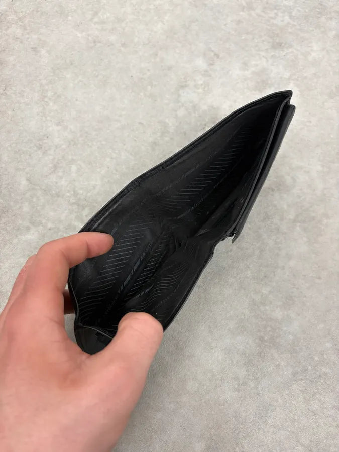 2000s Versace Black Textured Leather Wallet UCbNwgW 5