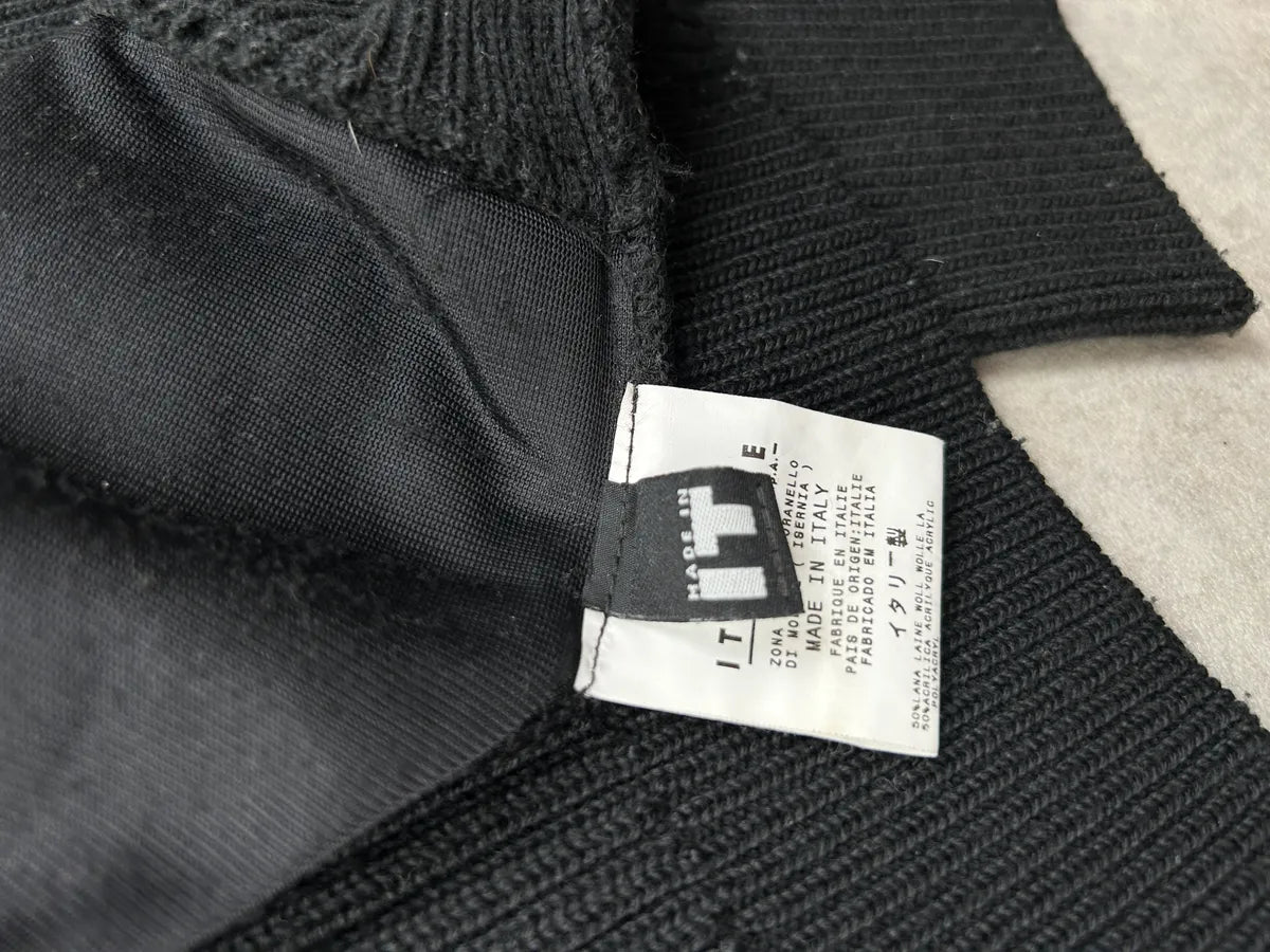 2000s Versace Black Wool Ribbed Zip-up Cardigan kuhjKdD 9