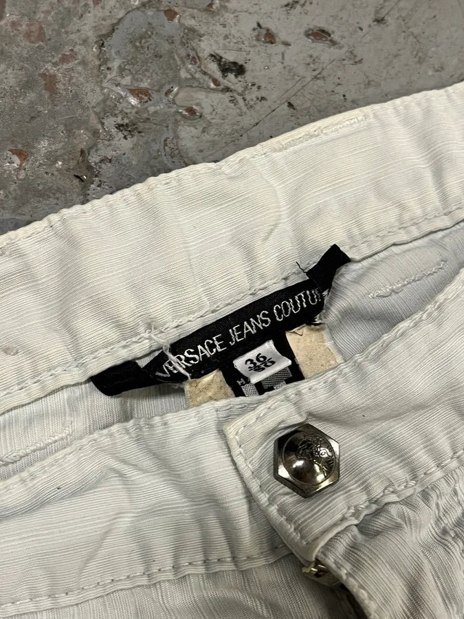 2000s Versace Blue Side Zips Denim Jeans ivwYOpZ 9