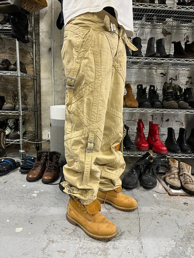 2000s Versace Bondage Beige Cargo Pants xdPEWqe 0