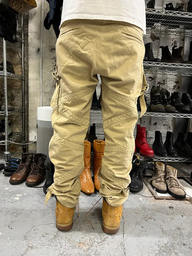 2000s Versace Bondage Beige Cargo Pants xdPEWqe 4