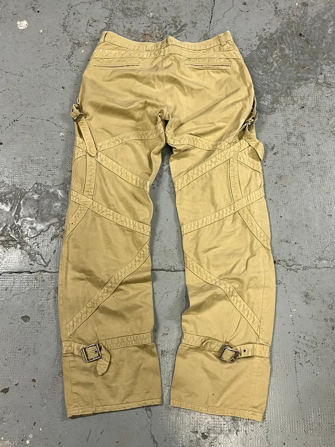 2000s Versace Bondage Beige Cargo Pants xdPEWqe 6