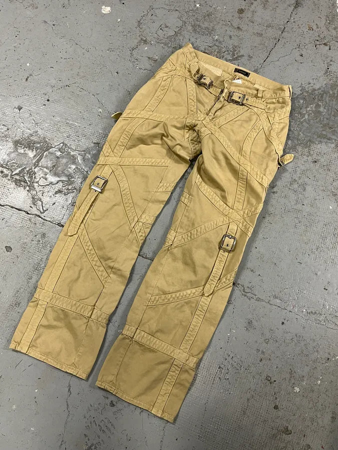 2000s Versace Bondage Beige Cargo Pants xdPEWqe 4