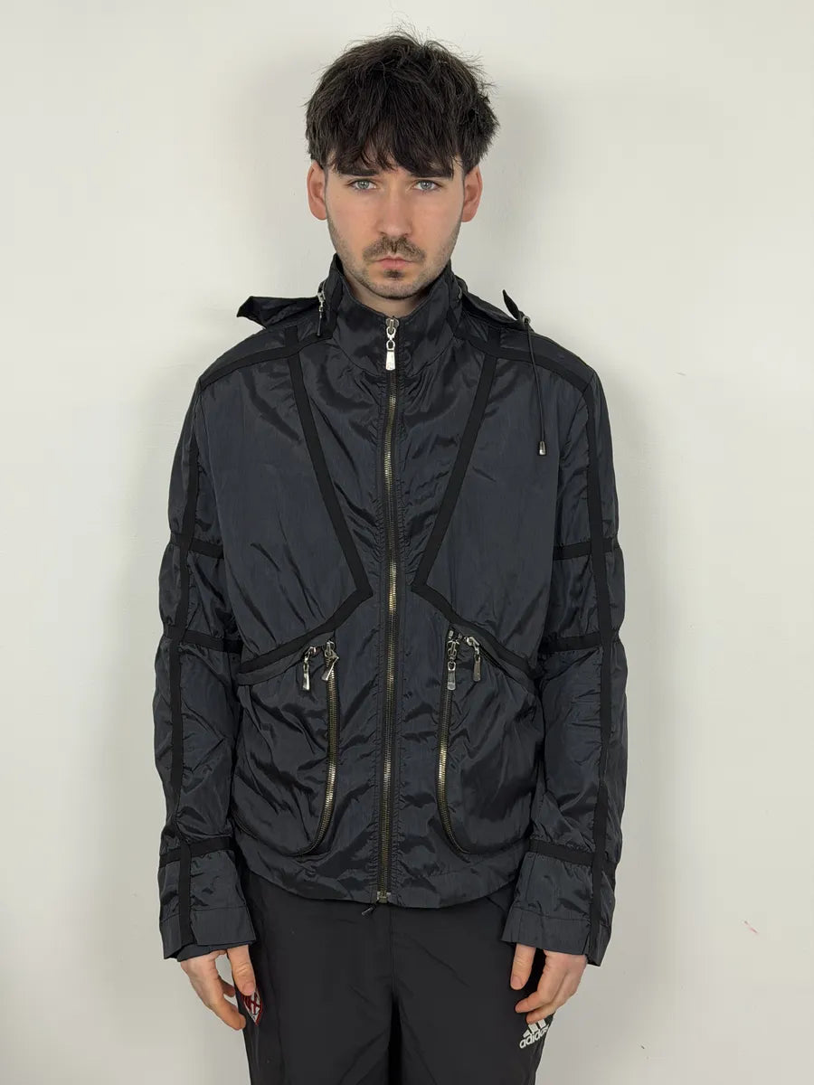 2000s Versace Bondage Black Hooded Jacket PmKHVeM 1