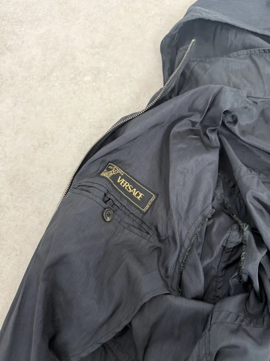 2000s Versace Bondage Black Hooded Jacket PmKHVeM 11