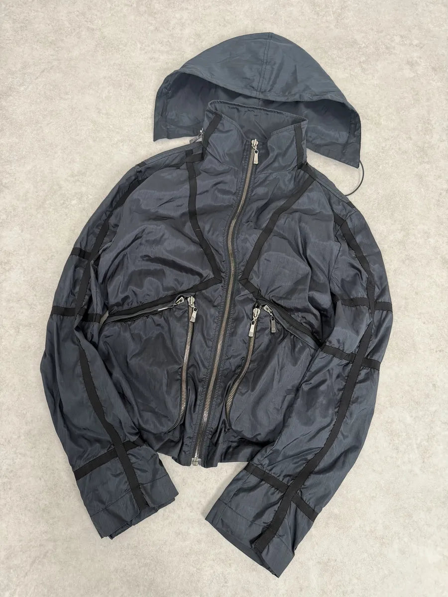 2000s Versace Bondage Black Hooded Jacket PmKHVeM 5