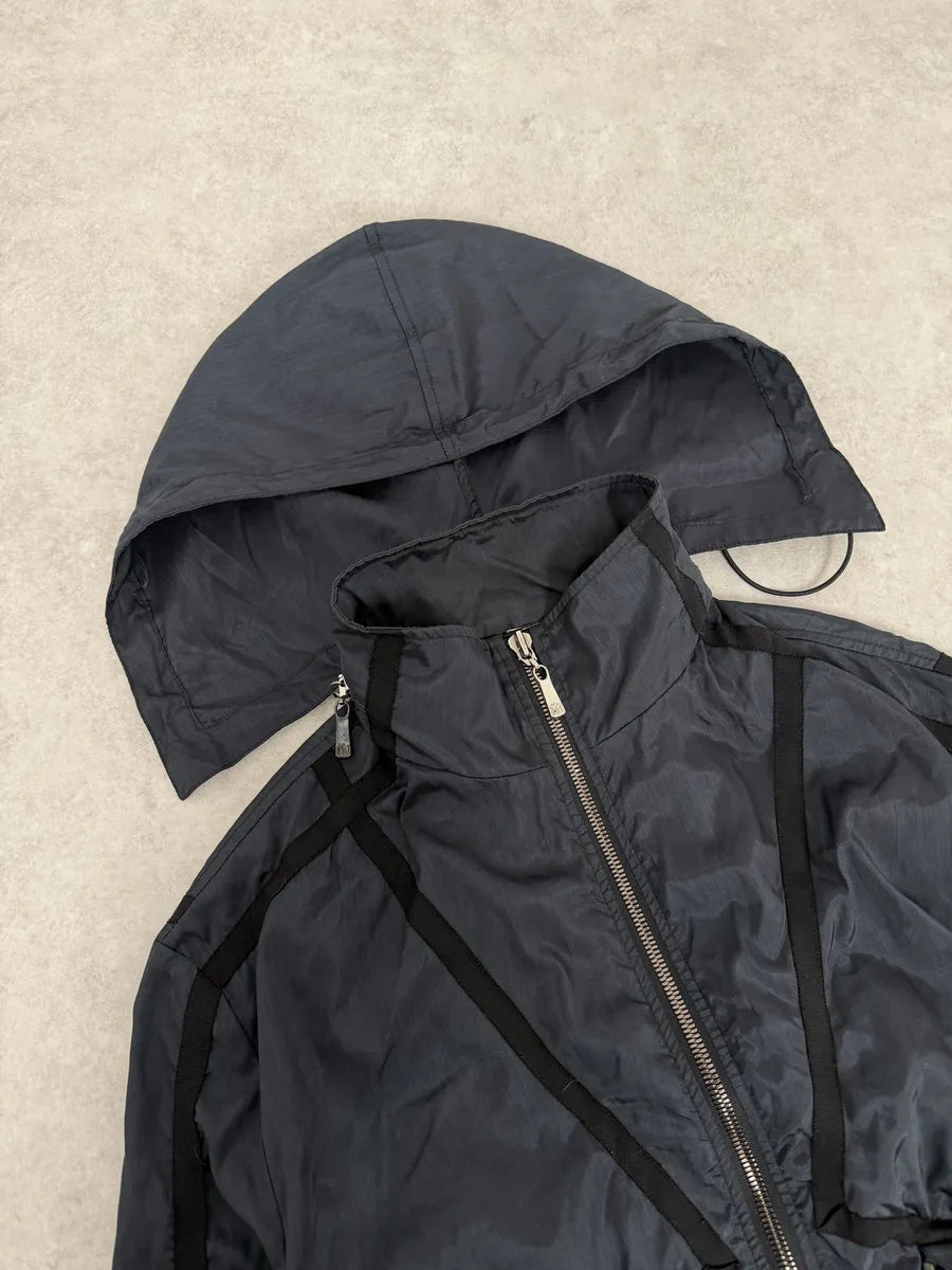 2000s Versace Bondage Black Hooded Jacket PmKHVeM 8