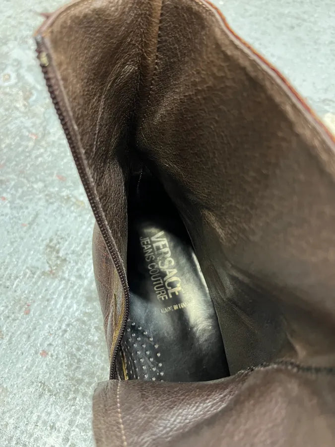 2000s Versace Bordeaux Crocodile Boots (43eu/us9.5) UCUYCwO 7