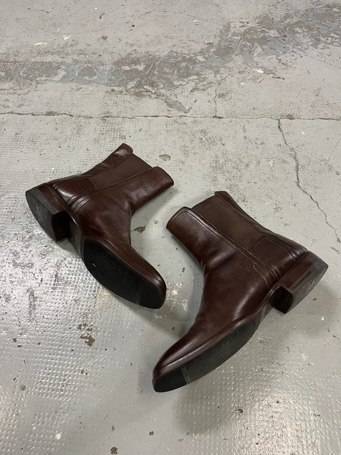 2000s Versace Brown Leather Boots vTuDxHE 2
