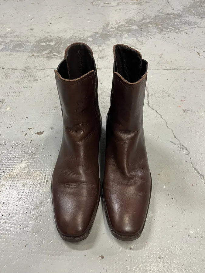 2000s Versace Brown Leather Boots vTuDxHE 4