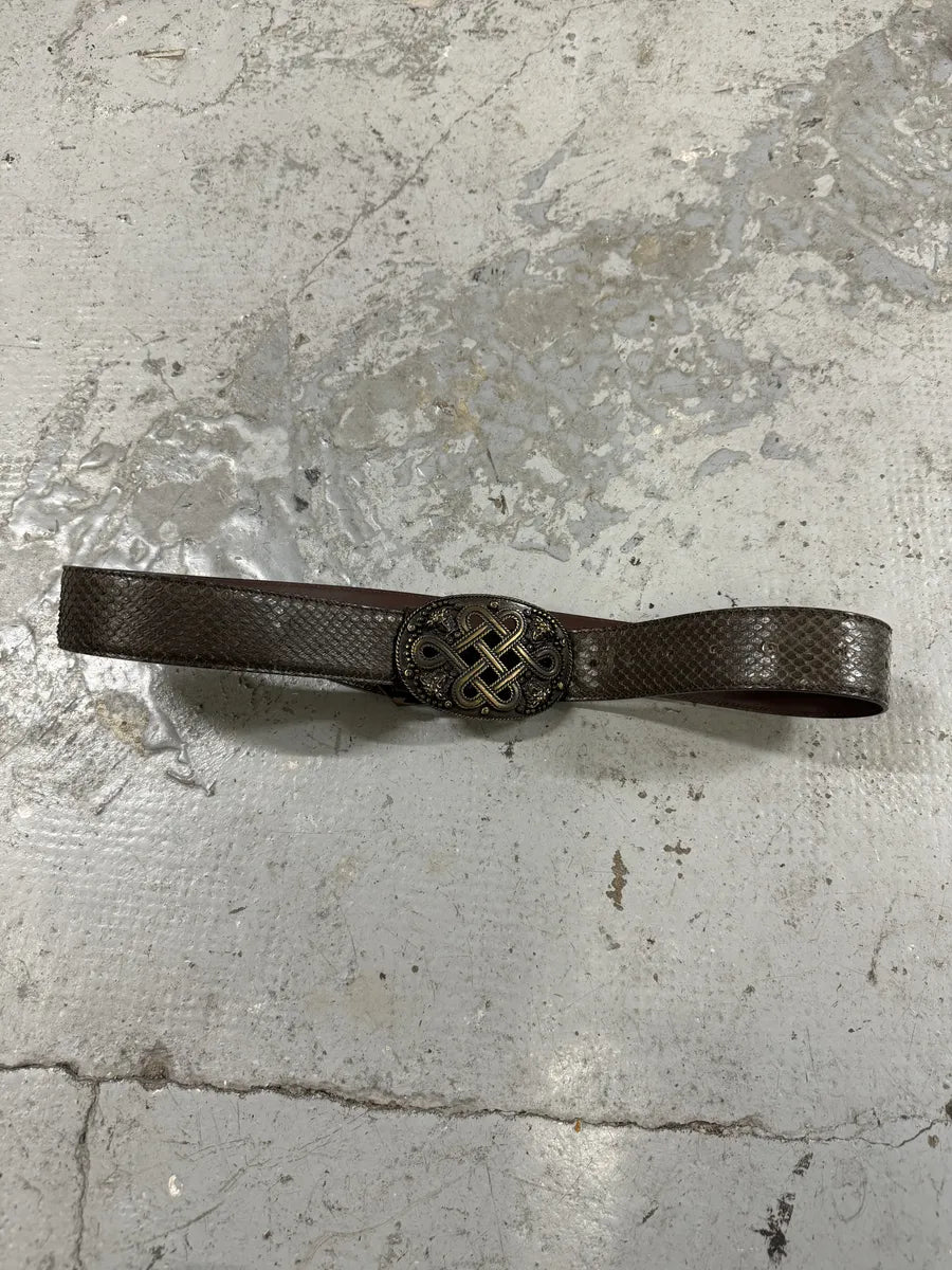 2000s Versace Brown Signature Python Leather Belt (OS) MJVzDUx 5