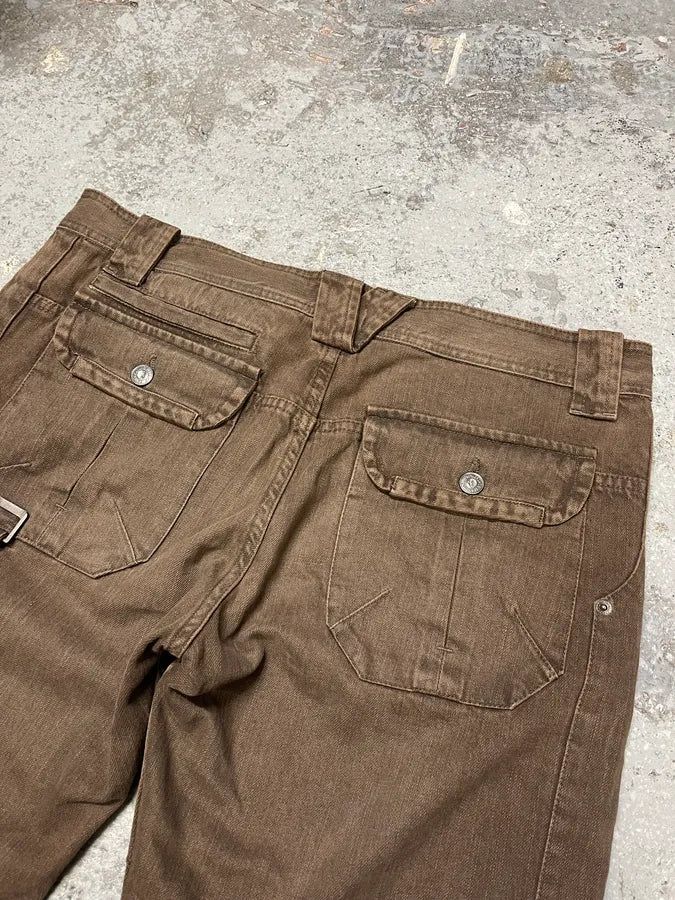2000s Versace Brown Utility Cargo Large Pants (L/XL) iVBTVMm 7