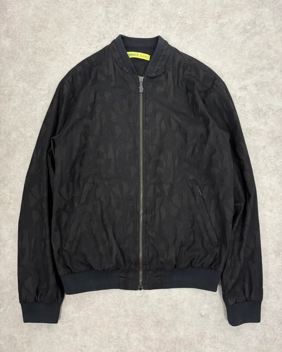 2000s Versace Camo Hunter Khaki Bomber Jacket xuZwsxN 0