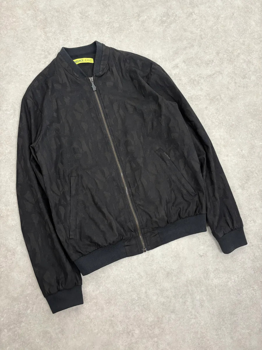 2000s Versace Camo Hunter Khaki Bomber Jacket xuZwsxN 3