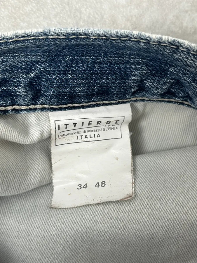 2000s Versace Blue Distressed Rebel Denim Jeans wPXwwPi 9