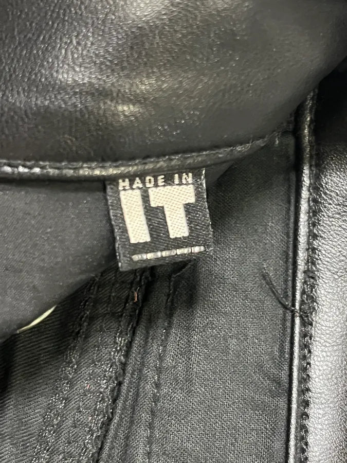 2000s Versace Eco Black Leather Pants VXUVVaP 15