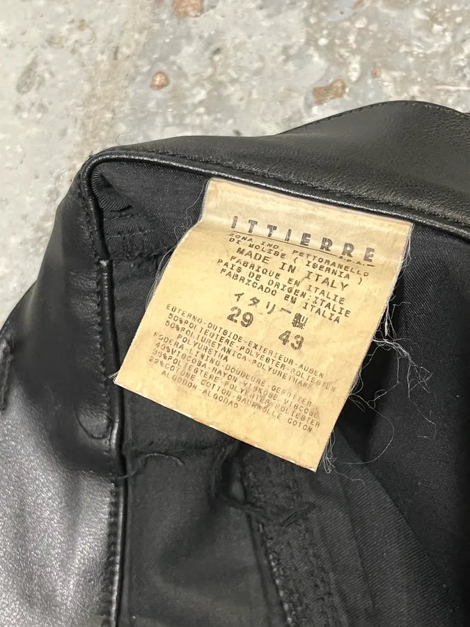 2000s Versace Eco Black Leather Pants VXUVVaP 12