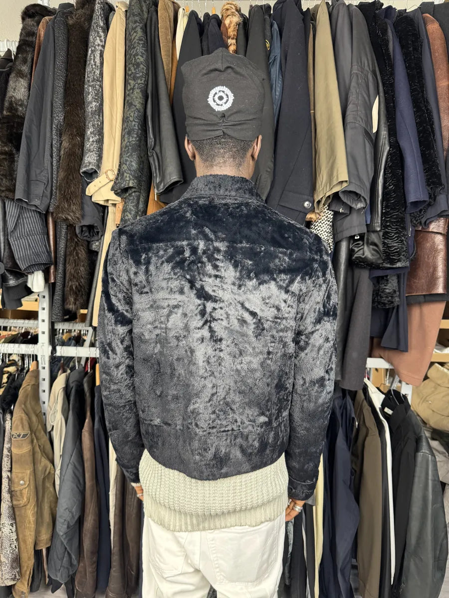 2000s Versace Faux Fur Black Buttoned Jacket OkeGfkc 2