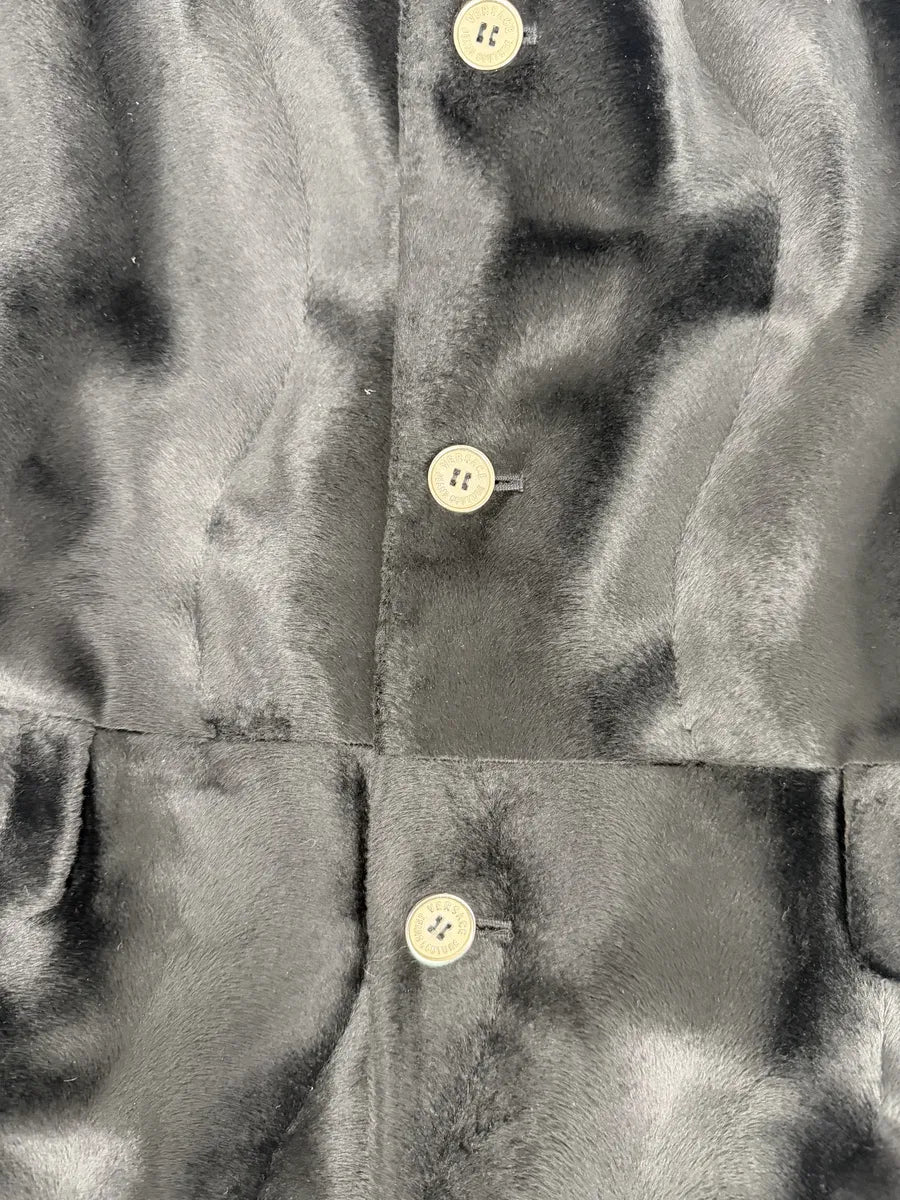 2000s Versace Faux Fur Black Imperial Trench Coat TIPSprC 10