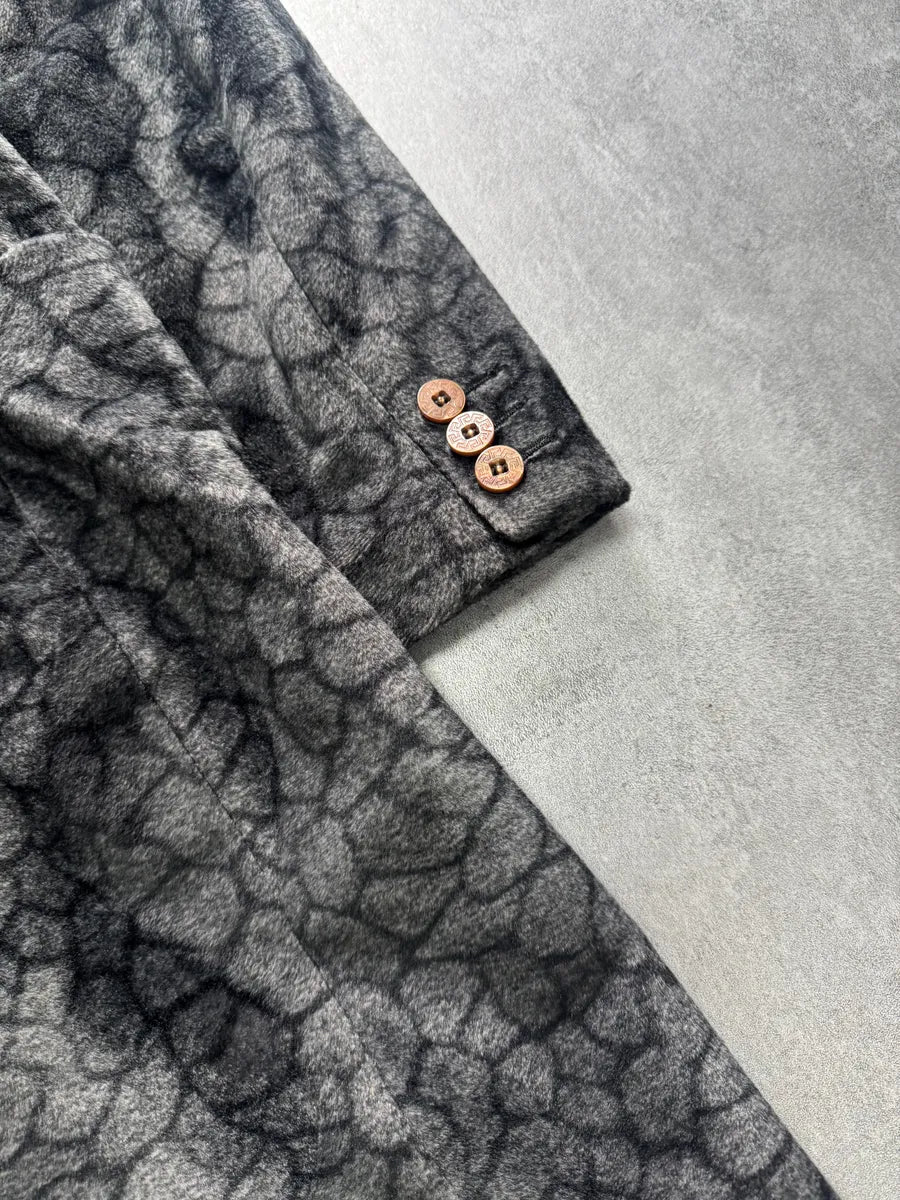 2000s Versace Grey Dark Shell Long Coat DesqXSn 4