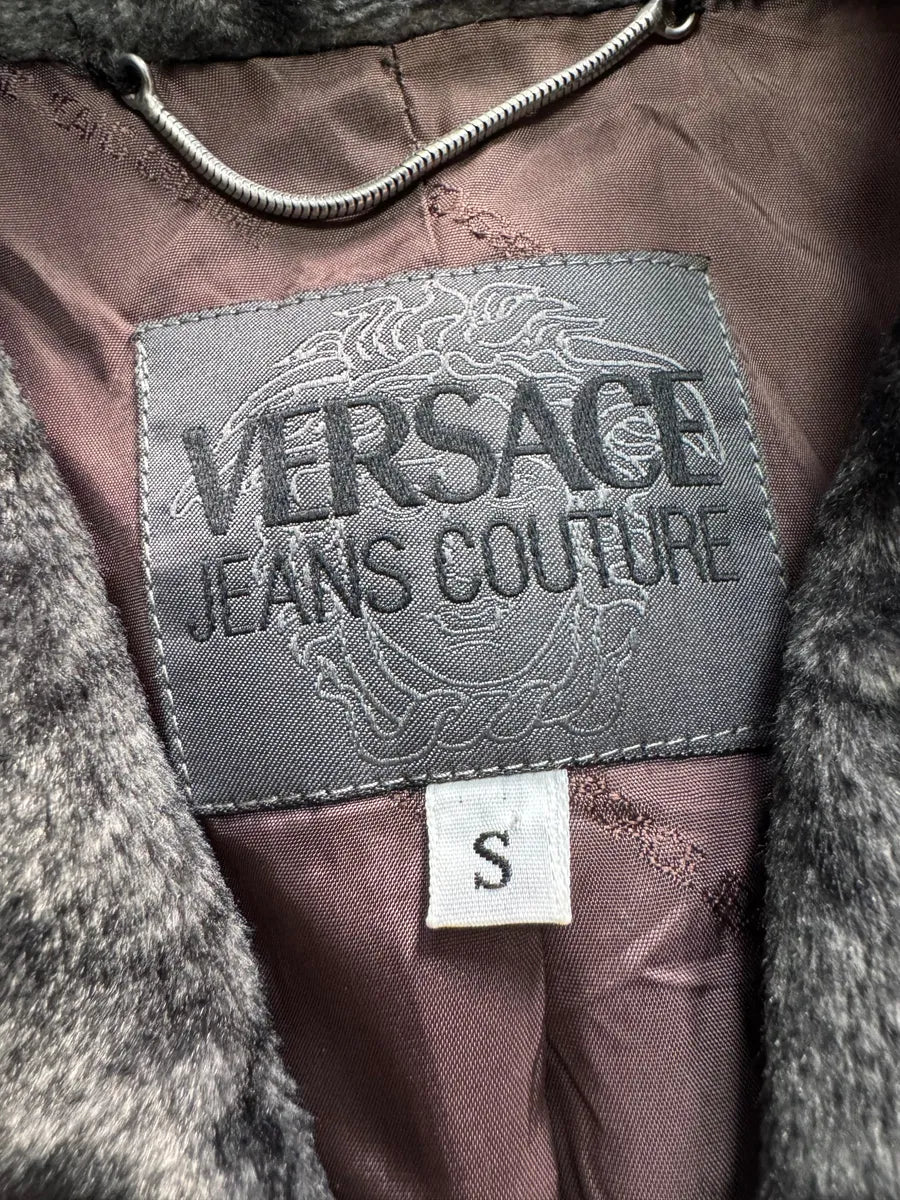 2000s Versace Grey Dark Shell Long Coat DesqXSn 7