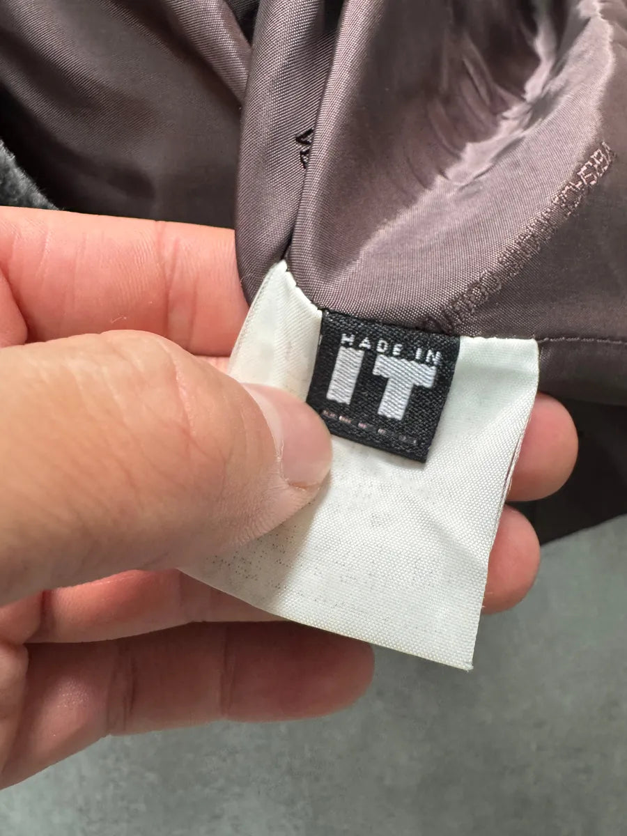 2000s Versace Grey Dark Shell Long Coat DesqXSn 7