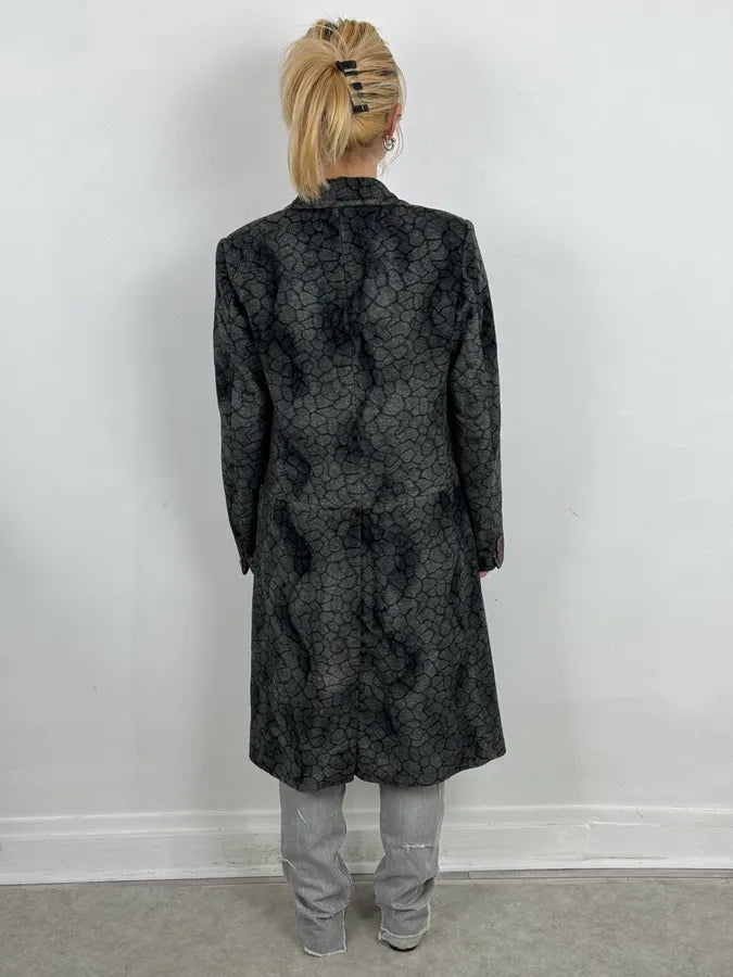 2000s Versace Grey Dark Shell Long Coat DesqXSn 2