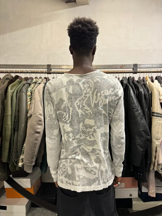 2000s Versace Grey Fancy Faces Longsleeves wjtmPQV 2