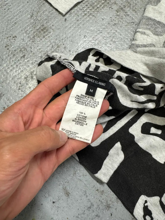 2000s Versace Grey Fancy Faces Longsleeves wjtmPQV 5