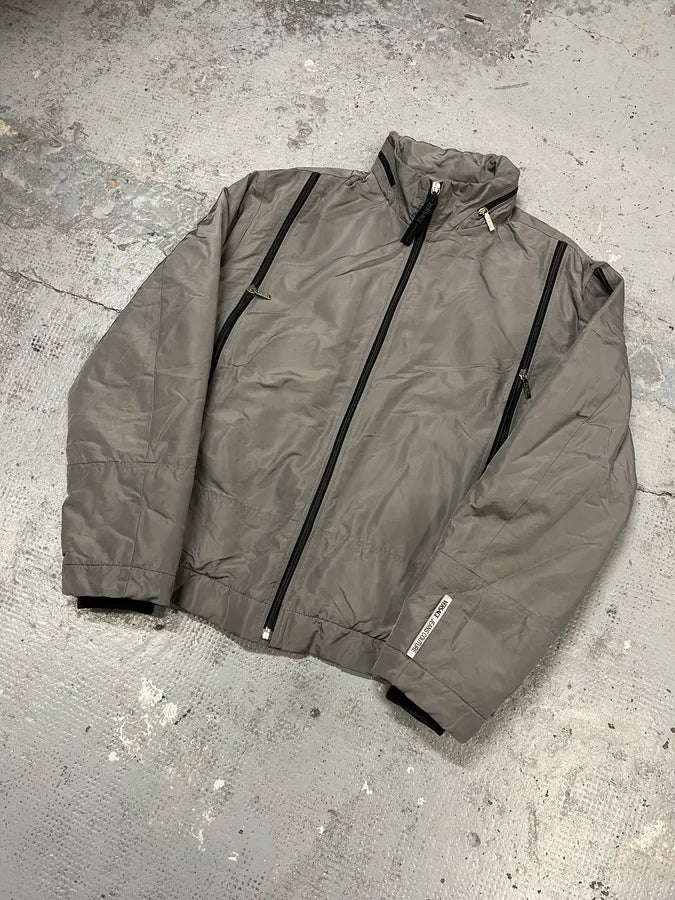 2000s Versace Grey Multi Zips Bomber Jacket CQHkUaT 3