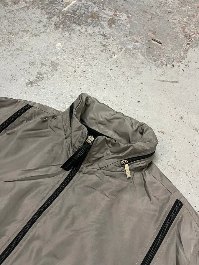 2000s Versace Grey Multi Zips Bomber Jacket CQHkUaT 4