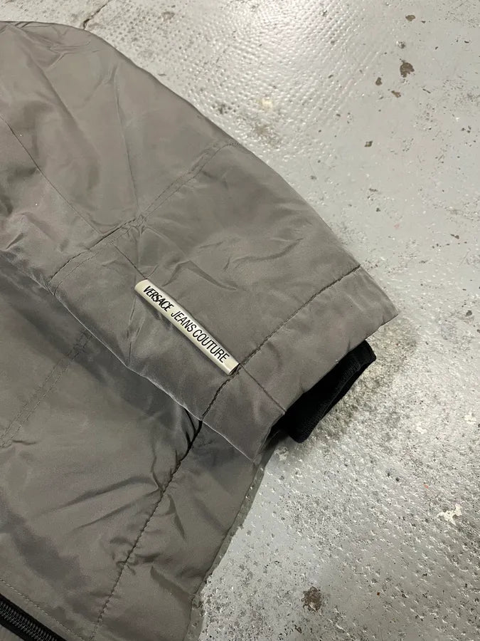 2000s Versace Grey Multi Zips Bomber Jacket CQHkUaT 5