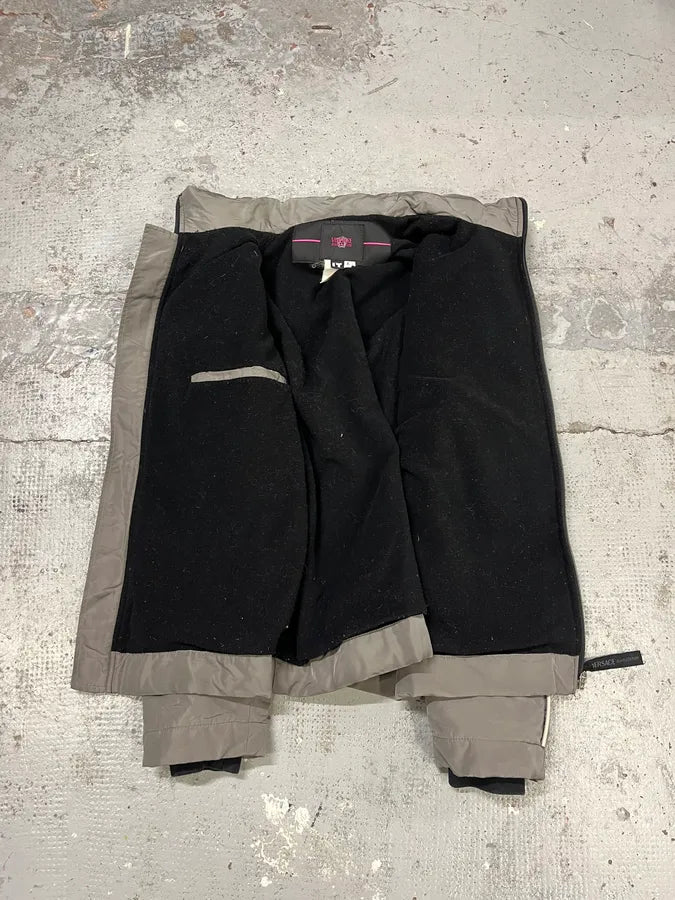 2000s Versace Grey Multi Zips Bomber Jacket CQHkUaT 8