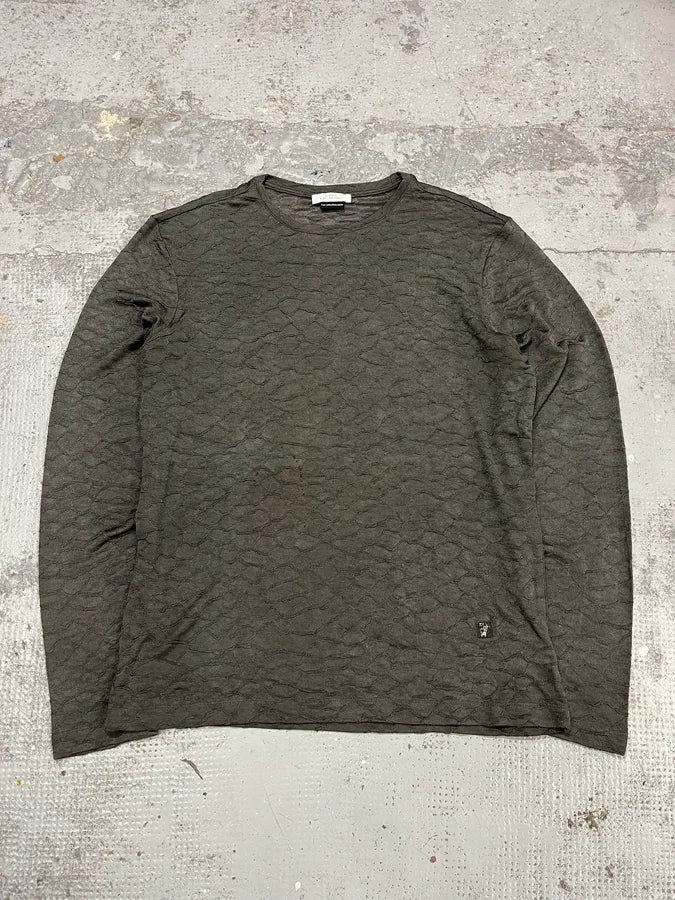 2000s Versace Grey Silk Earth Sweater mYMWaee 0