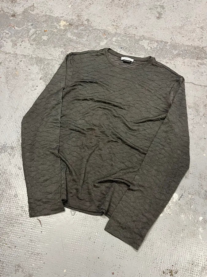 2000s Versace Grey Silk Earth Sweater mYMWaee 3
