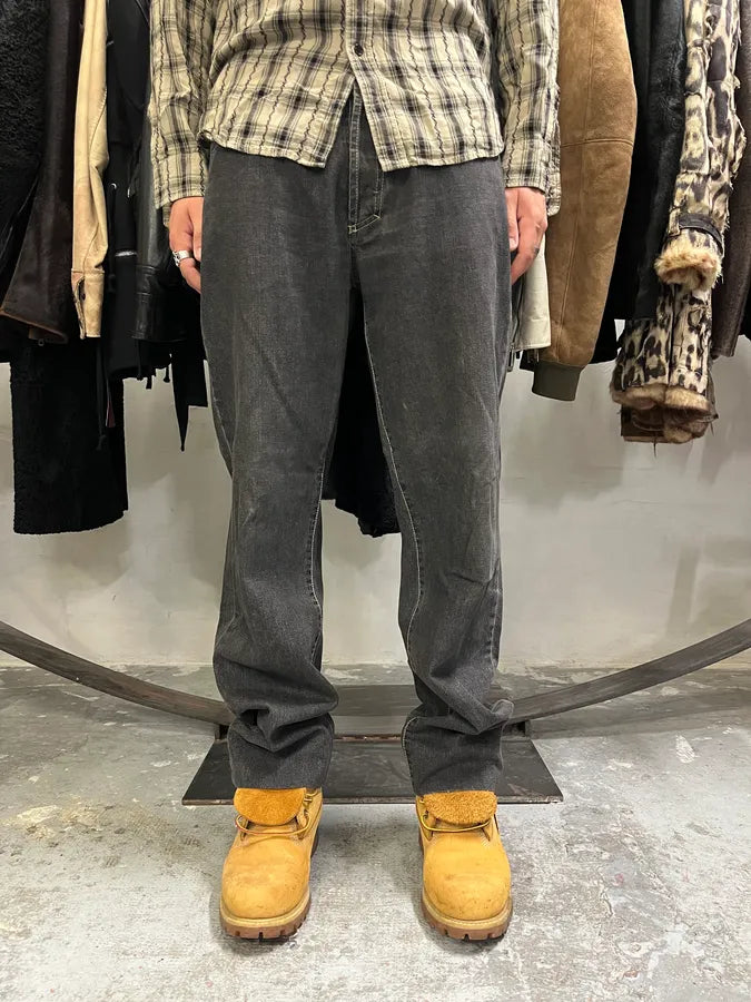 2000s Versace Grey Straight Denim Jeans JdONzlK 0