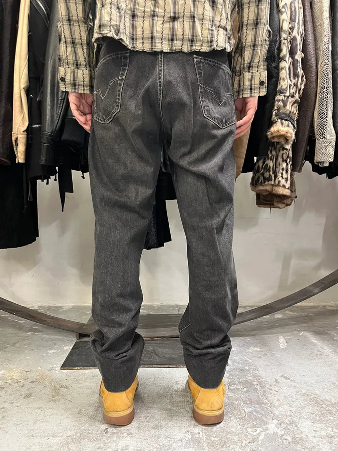 2000s Versace Grey Straight Denim Jeans JdONzlK 1