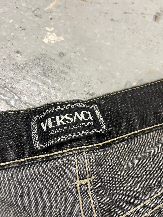 2000s Versace Grey Straight Denim Jeans JdONzlK 11
