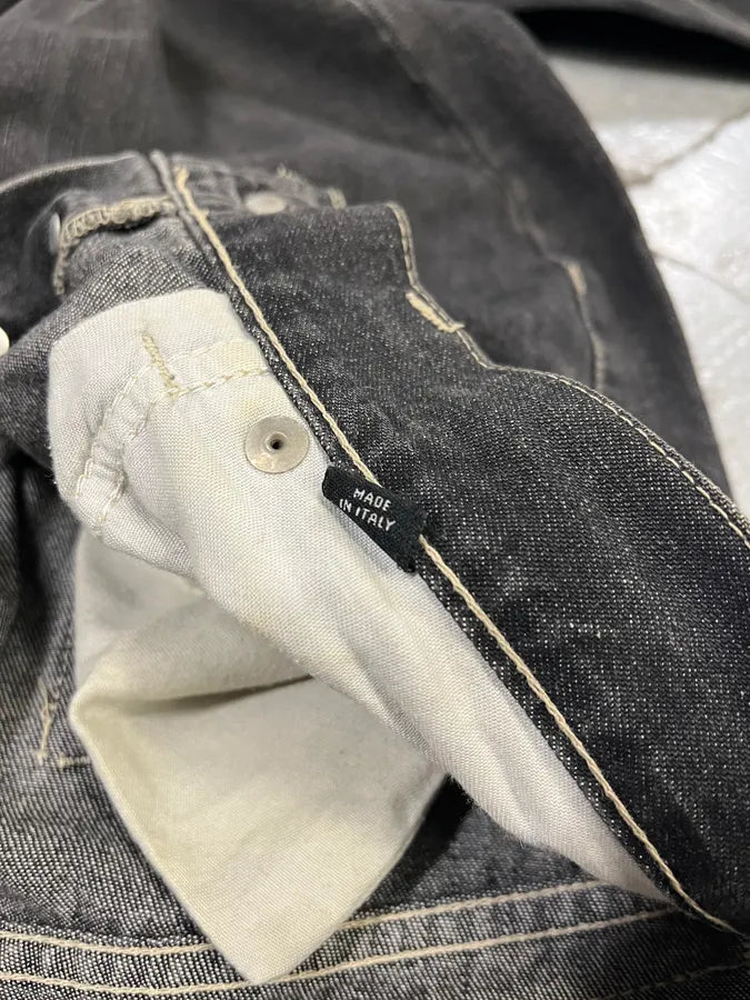 2000s Versace Grey Straight Denim Jeans JdONzlK 13