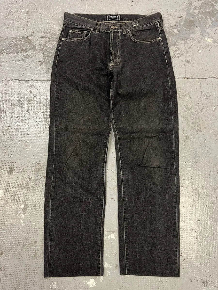 2000s Versace Grey Straight Denim Jeans JdONzlK 2