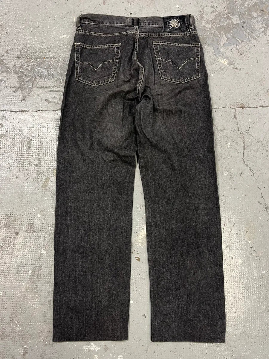 2000s Versace Grey Straight Denim Jeans JdONzlK 3