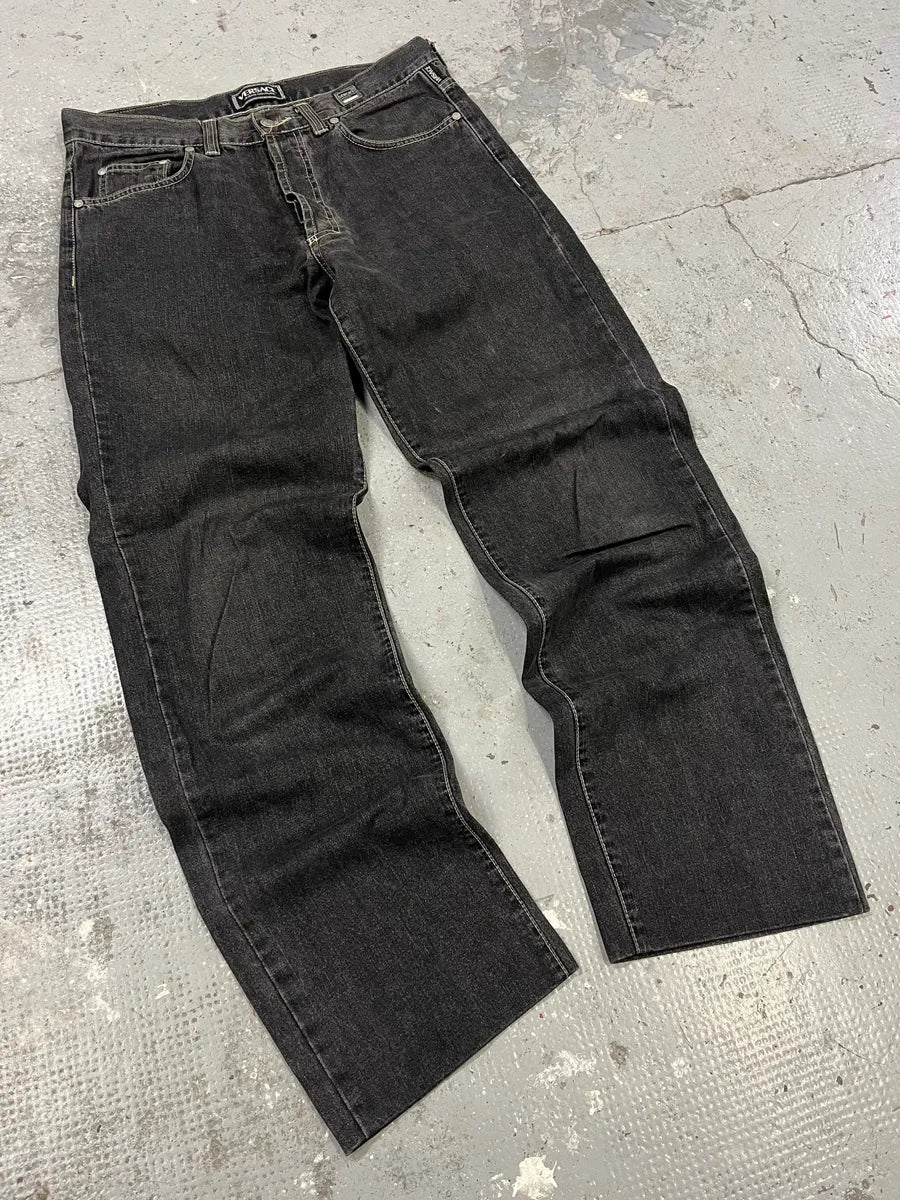 2000s Versace Grey Straight Denim Jeans JdONzlK 4