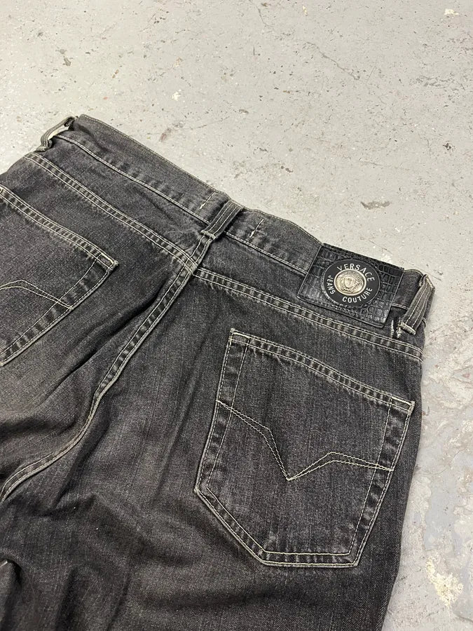 2000s Versace Grey Straight Denim Jeans JdONzlK 8