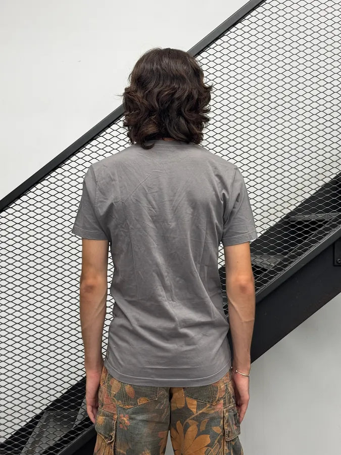SS2015 Versace Grey Strass Pixelised Flower T-Shirt nSlKGNa 3