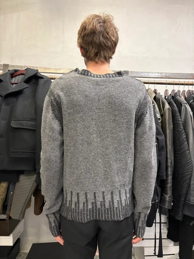2000s Versace Grey Wool V-Neck Sweater ikrMQYf 2