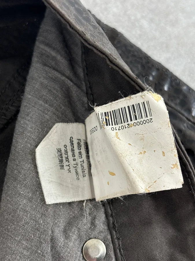 2000s Versace Leather Reptile Texture Pants FIXuXzE 11