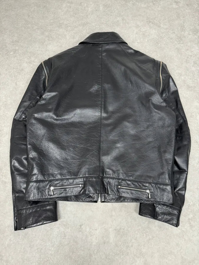 2000s Versace Michael Jackson Multi-Zip Black Leather Jacket cpSwrRn 2